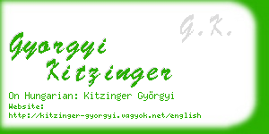 gyorgyi kitzinger business card